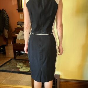 Banana Republic Size 6 Dark cream and black work dress